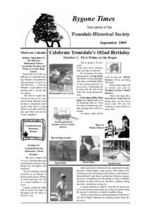 Bygone Times Newsletter of the Troutdale Historical Society September 2009