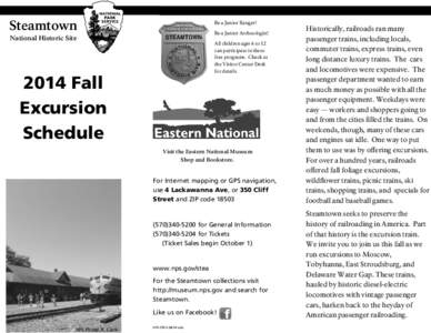 2014 Fall Excursion Schedule web.pub