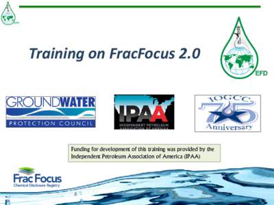 Training on FracFocus 2.0