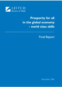 Prosperity for all in the global economy - world class skills