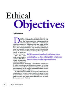 Ethical  Objectives by Richard A. Cosier  D