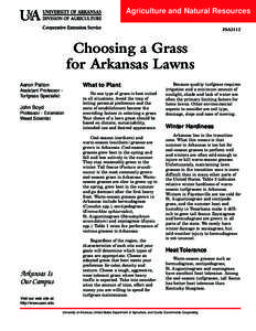 Choosing a Grass for Arkansas Lawns - FSA-2112