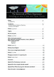 CONTENTS  The Secret Life of Manic Depression: