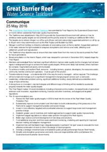 Great Barrier Reef Water Science Taskforce Communique 25 May 2016 Final Report
