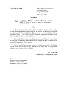 Office of the Commissioner of Commercial Taxes, Chepauk, Chennai-5 Circular No