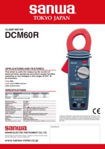 CLAMP METER  DCM60R APPLICATIONS AND FEATURES