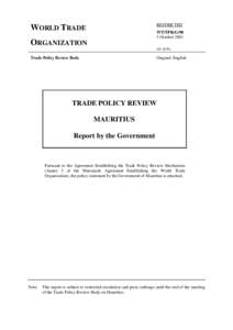 RESTRICTED  WORLD TRADE WT/TPR/G/90 5 October 2001