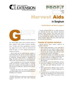 LHarvest Aids in Sorghum Charles Stichler and Steve Livingston*