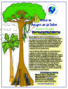 ecome an Amigos de La Selva (Friends of the Jungle) Most schools in areas surrounding the Kids for Saving Earth Rainforest are in very poor communities where the schools have limited funding. It is