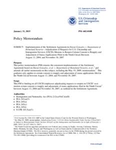 U.S. Citizenship and Immigration Services Office of the Director (MSWashington, DCJanuary 31, 2015