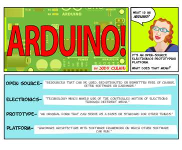 what is an  arduino? it’s an open‐source electronics prototyping