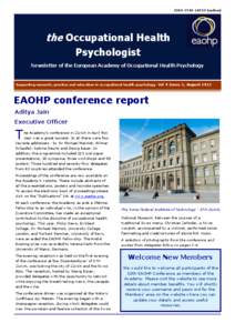 ISSNonline)  the Occupational Health Psychologist Newsletter of the European Academy of Occupational Health Psychology