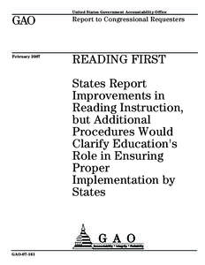 United States Government Accountability Office  GAO Report to Congressional Requesters