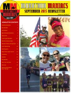 Volume 12, Number 9  NEWSLETTER CONTENTS Pocatello Marathon  2