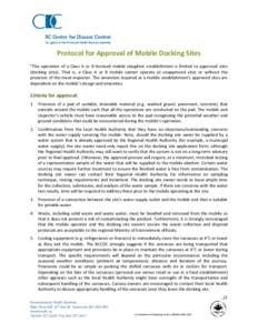 Protocol for Approval of Mobile Docking Sites 