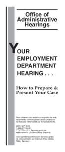 Ofﬁce of Administrative Hearings Y