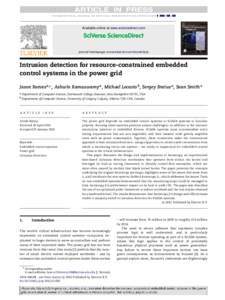 Intrusion detection for resource-constrained embedded control systems in the power grid