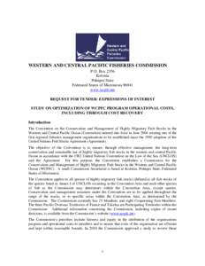 WESTERN AND CENTRAL PACIFIC FISHERIES COMMISSION P.O. Box 2356 Kolonia Pohnpei State Federated States of Micronesia[removed]www.wcpfc.int