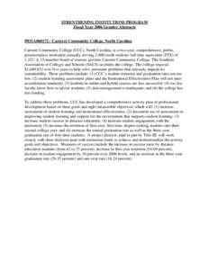 FY 2006 Project Abstracts for the Title III Part A Strengthening Institutions Program (MS Word)