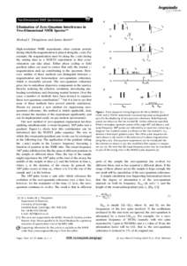 Angewandte  Chemie Two-Dimensional NMR Spectroscopy