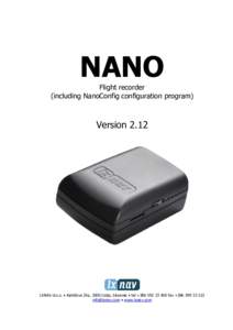 NANO Flight recorder (including NanoConfig configuration program) Version 2.12