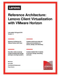 Reference Architecture: Lenovo Client Virtualization with VMware Horizon