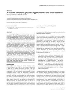 Available online http://arthritis-research.com/content/8/S1/S1  Review A concise history of gout and hyperuricemia and their treatment George Nuki1 and Peter A Simkin2