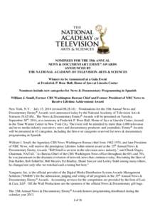 NBC Nightly News / Nightline / News & Documentary Emmy Award / CBS Evening News / PBS NewsHour / CBS News / Anderson Cooper 360° / 31st News & Documentary Emmy Awards / Television in the United States / Television / NBC News