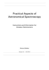 Practical Aspects of Astronomical Spectroscopy  1 Practical Aspects of Astronomical Spectroscopy