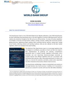 www.riacreport.org  DOING BUSINESS “World Bank Group’s flagship publications” http://www.doingbusiness.org/