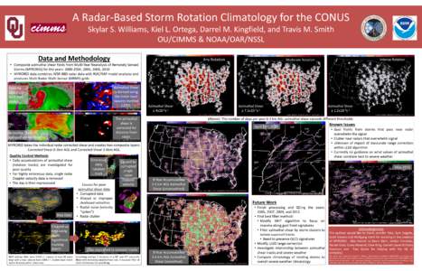 A Radar-Based Storm Rotation Climatology for the CONUS Skylar S. Williams, Kiel L. Ortega, Darrel M. Kingfield, and Travis M. Smith OU/CIMMS & NOAA/OAR/NSSL Data and Methodology  Any Rotation