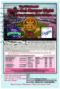 Strike-Out Hunger is a Regional event involving over 200 Rotary Clubs in seven Districts in PA, NJ, DE and MD. As Regional Director of Strike-Out Hunger, I would like to invite you to participate in our 31st Annual Game 
