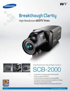 Breakthough Clarity High Resolution 600TV lines High Resolution Day & Night Camera  SCB-2000