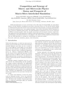 Proceedings of ITC/ISHW2007  Competition and Synergy of Macro- and Micro-scale Physics – Status and Prospects of Macro-Micro Interlocked Simulation –