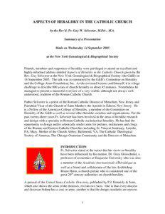 Aspects of Heraldry in the Catholic Church