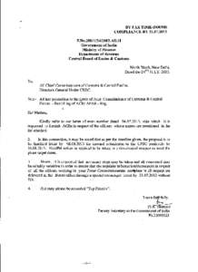 List of pending ACRs in r/o Officers being considered for promotion to the post of Joint Commissioner(Adhoc)  Chief Commissioner of Central Excise, Hyderabad. 1  Lalaiah Dhandem