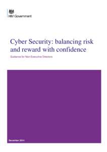 Cyber Security: balancing risk and reward with confidence - Guidance for Non-Executive Directors