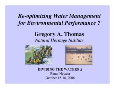Water / Environment of California / Natural resources / Agriculture / Hydrology / Instream use / Water resources management / Environmental flow / California State Water Resources Control Board / Optical materials / Water trading / Colorado Water Trust