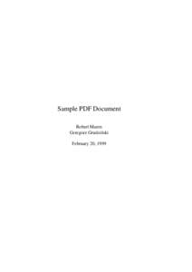 Sample PDF Document Robert Maron Grzegorz Grudzi´nski February 20, 1999  2