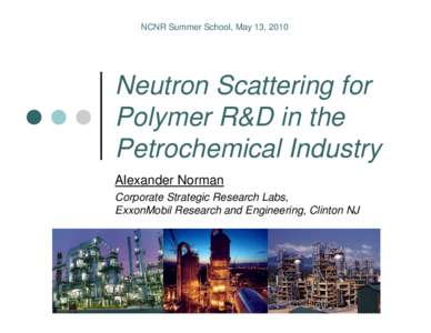 Neutron Scattering for Polymer R&D in the Petrochemical Industry