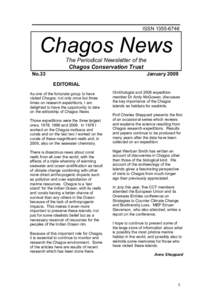 ISSN[removed]Chagos News The Periodical Newsletter of the Chagos Conservation Trust No.33
