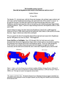 The twentieth-century reversal: How did the Republican states switch to the Democrats and vice versa?1 Andrew Gelman