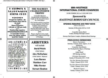 Hast Int Chess[removed]Prog Inside_Hast Int Chess[removed]Prog Inside[removed]:03 Page 1  THE MAUREEN CHARLESWORTH TROPHY Councillor Maureen