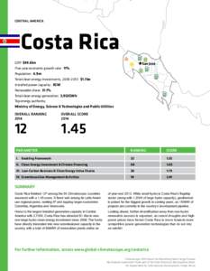CENTRAL AMERICA  Costa Rica GDP: $49.6bn  San José