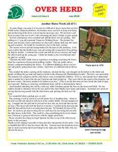 OVER HERD Volume 22 Issue 6 JuneAnother Horse Needs All of Us
