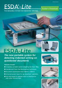 FF(UK):01/09/A  ESDA -Lite ®  THE IMAGING SYSTEM FOR INDENTED WRITING