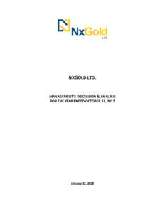 Microsoft Word - NxGold 2017 MDA V4 - CLEAN.docx