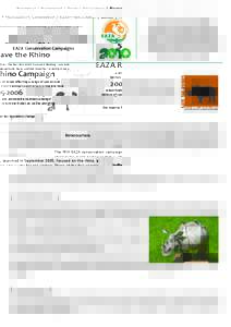 BUSHMEAT | RAINFOREST | TIGER | SHELLSHOCK | RHINO | MADAGASCAR | AMPHIBIAN | CARNIVORE | APE  Save the Rhino EAZA Rhino Campaign