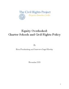 Equity Overlooked: Charter Schools and Civil Rights Policy By