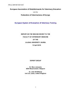 FINAL REPORT REVISIT  European Association of Establishments for Veterinary Education and the  Federation of Veterinarians of Europe